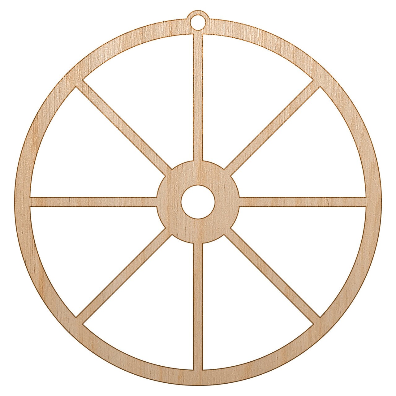 Wagon Wheel Solid Unfinished Craft Wood Holiday Christmas Tree DIY Pre-Drilled Ornament